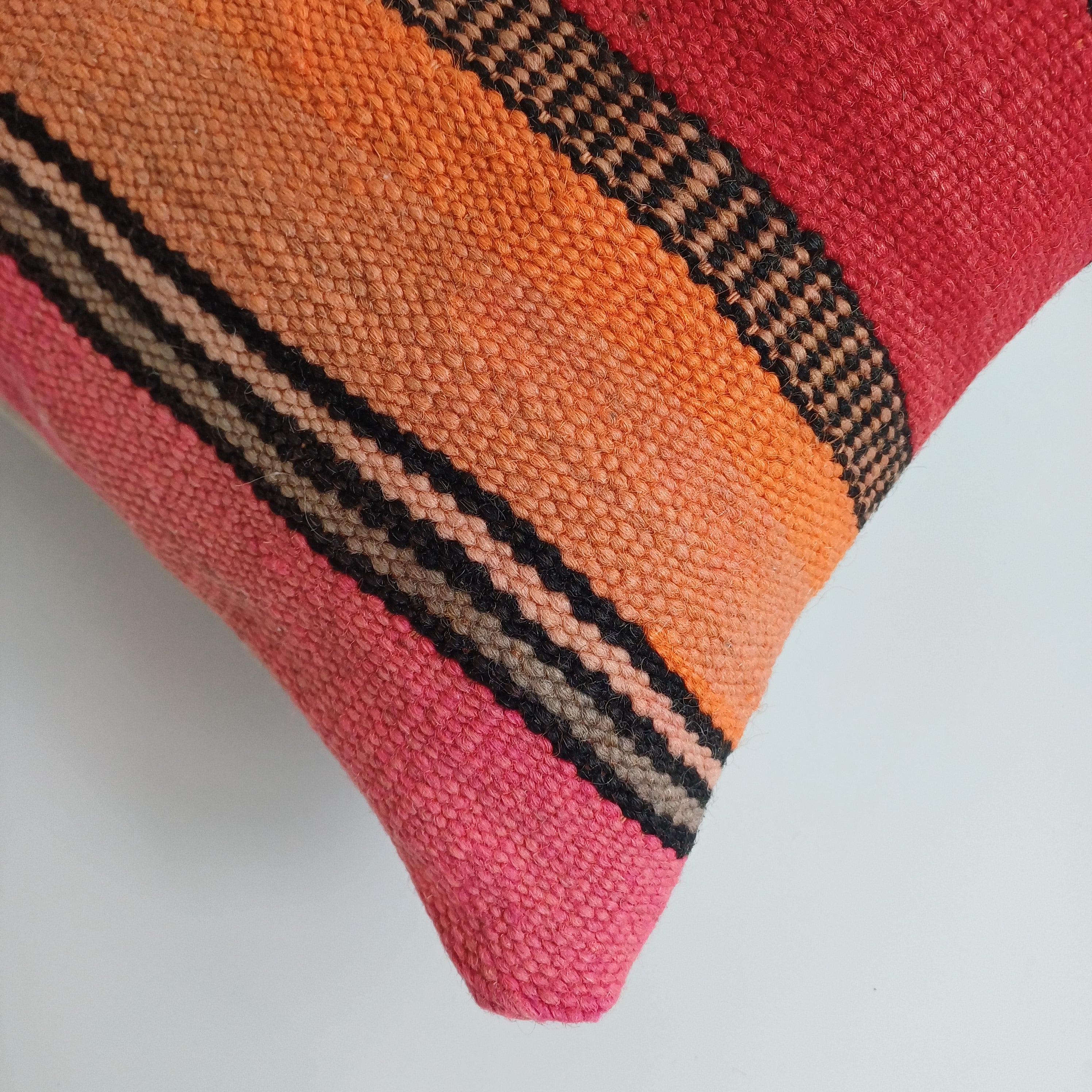Moroccan Handmade Multicoloured Rug Cushion Cover 24''x12'' / 60x30 CM