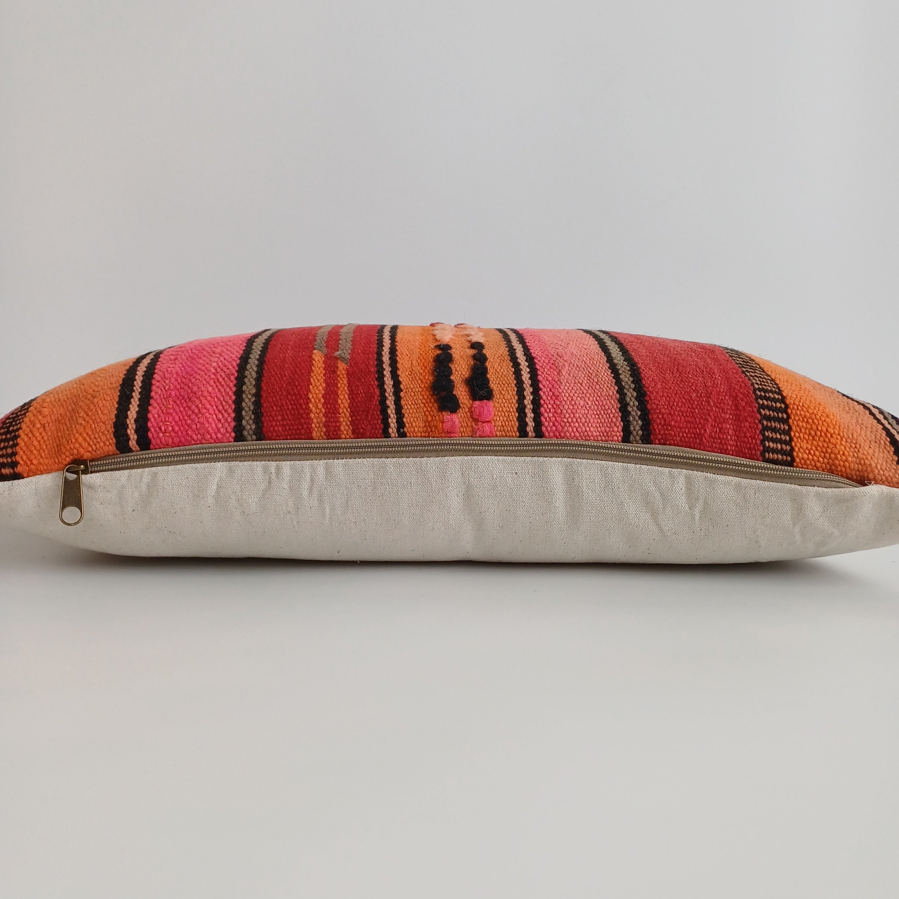 Moroccan Handmade Multicoloured Rug Cushion Cover 24''x12'' / 60x30 CM