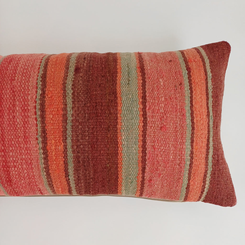 Moroccan Handmade Multicoloured Rug Cushion Cover 24''x12'' / 60x30 CM