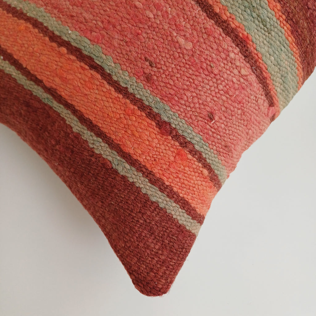 Moroccan Handmade Multicoloured Rug Cushion Cover 24''x12'' / 60x30 CM