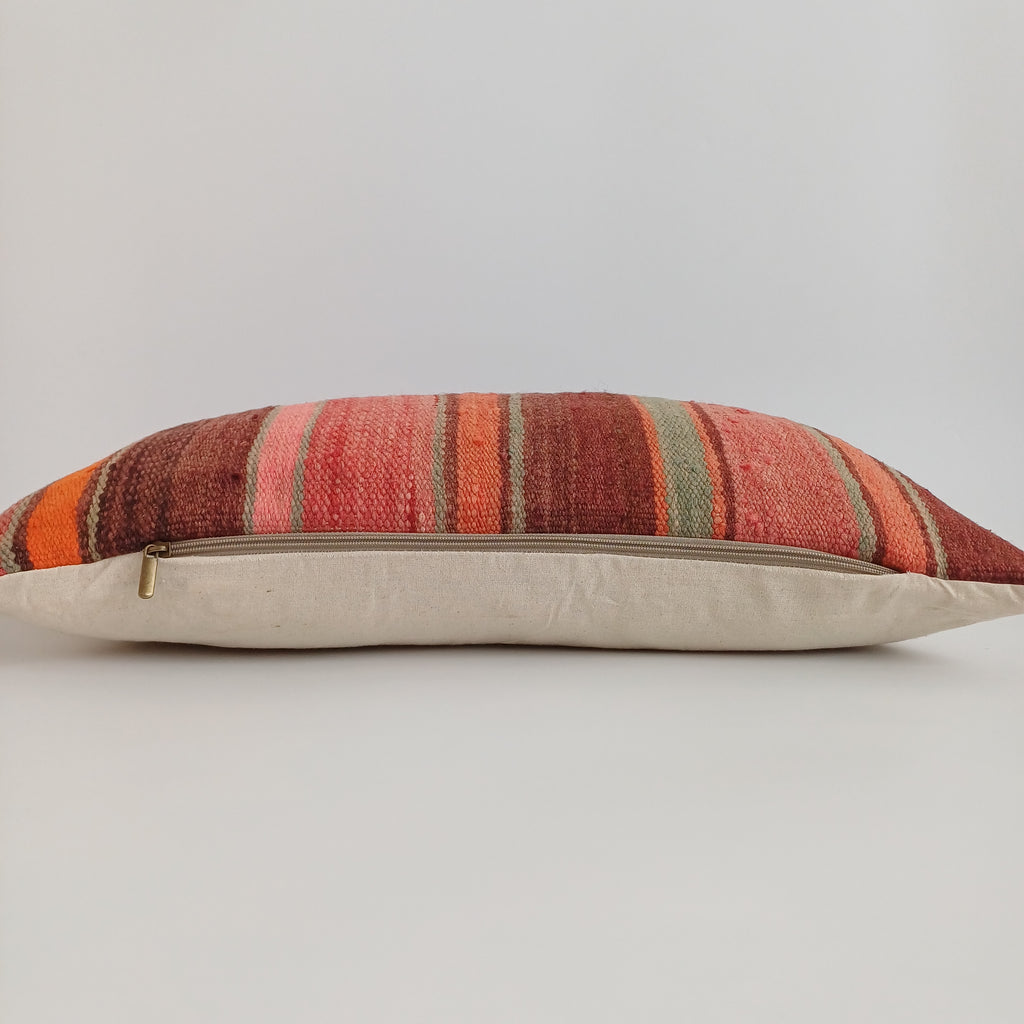 Moroccan Handmade Multicoloured Rug Cushion Cover 24''x12'' / 60x30 CM