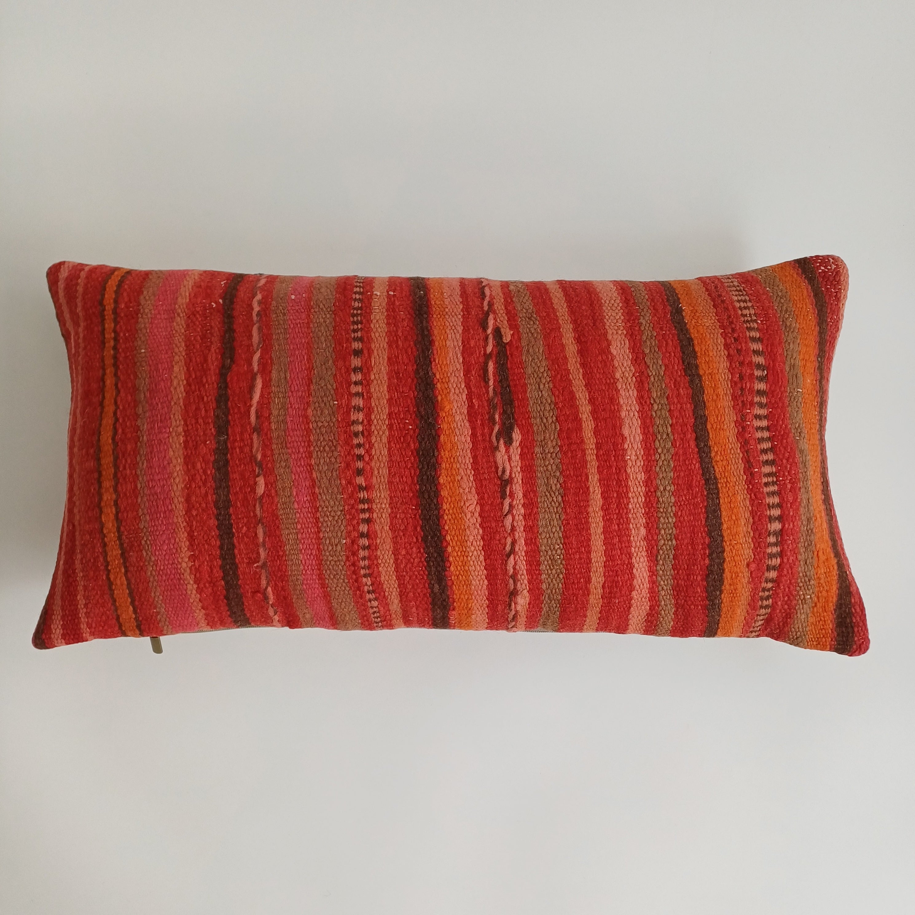 Moroccan Handmade Multicoloured Rug Cushion Cover 24''x12'' / 60x30 CM
