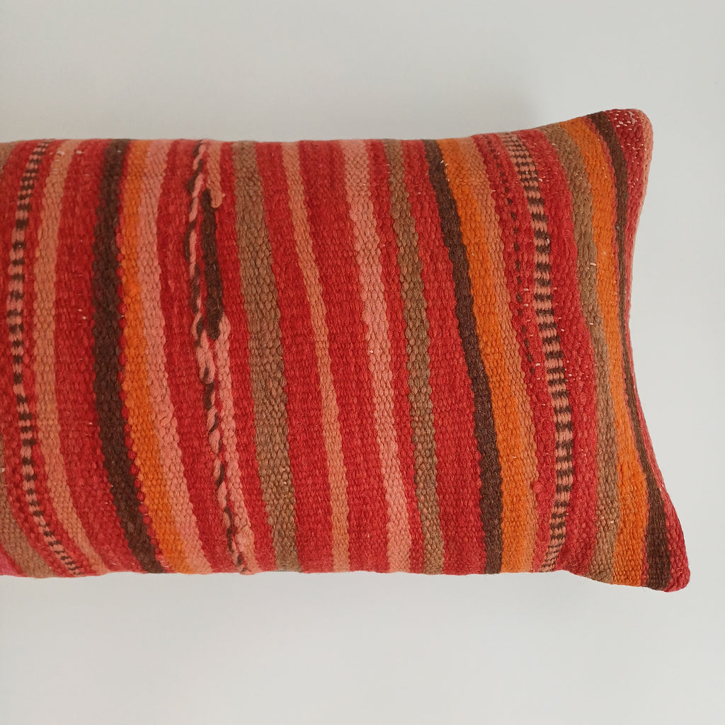 Moroccan Handmade Multicoloured Rug Cushion Cover 24''x12'' / 60x30 CM