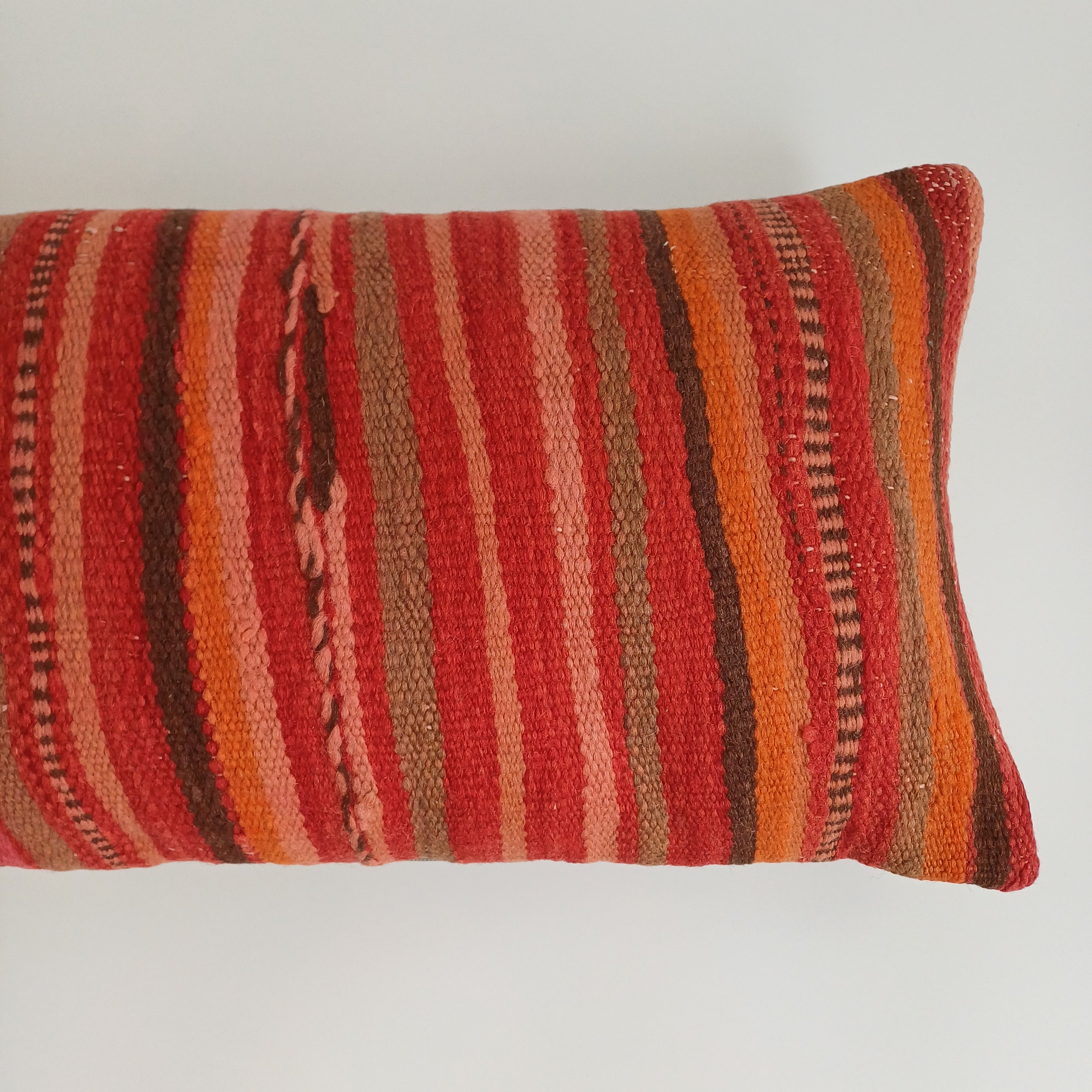 Moroccan Handmade Multicoloured Rug Cushion Cover 24''x12'' / 60x30 CM