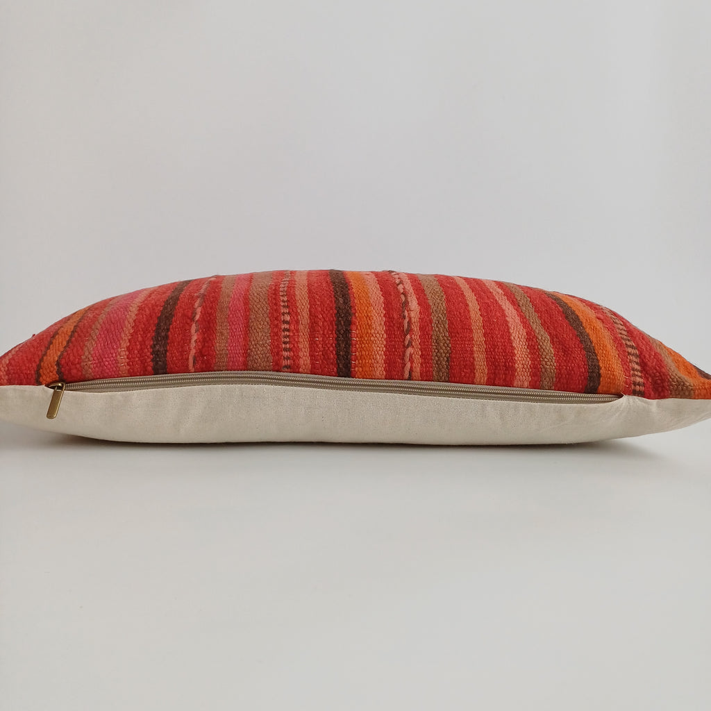 Moroccan Handmade Multicoloured Rug Cushion Cover 24''x12'' / 60x30 CM