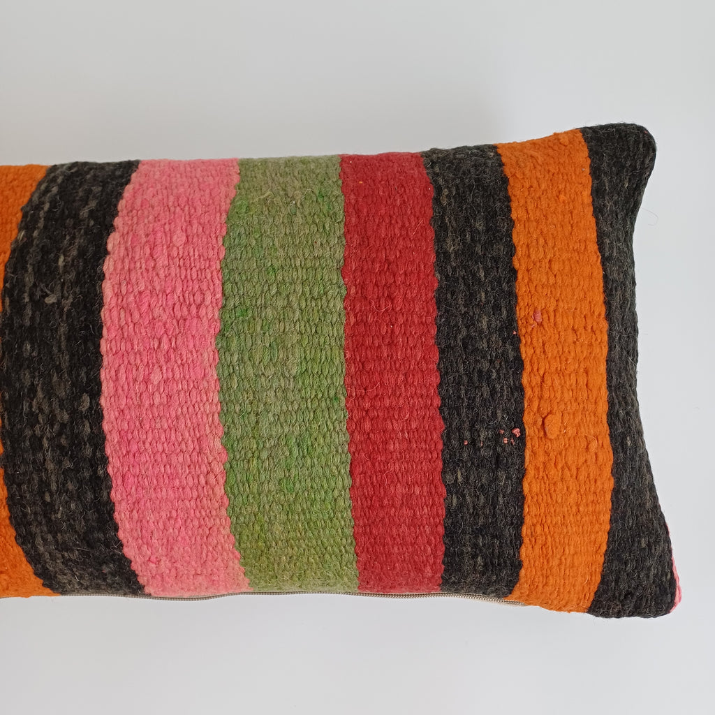 Moroccan Handmade Multicoloured Rug Cushion Cover 24''x12'' / 60x30 CM