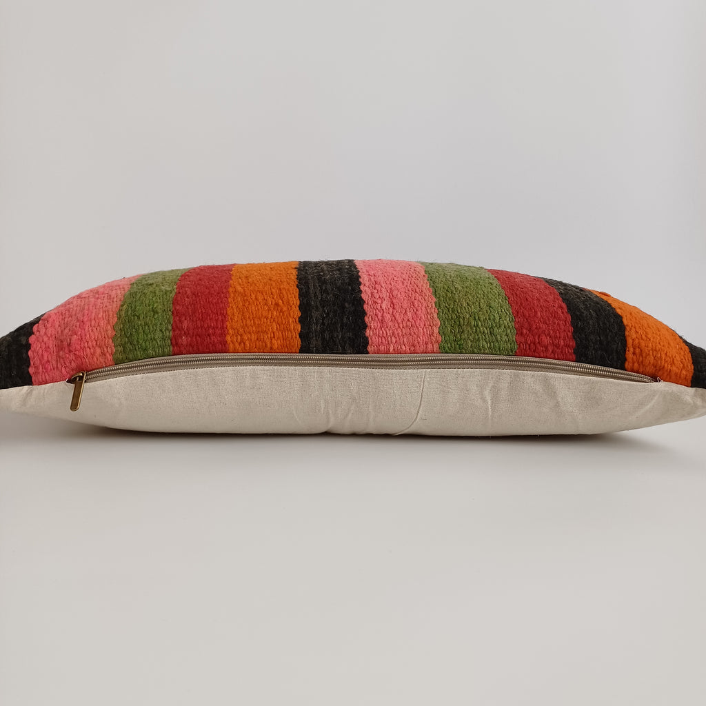 Moroccan Handmade Multicoloured Rug Cushion Cover 24''x12'' / 60x30 CM