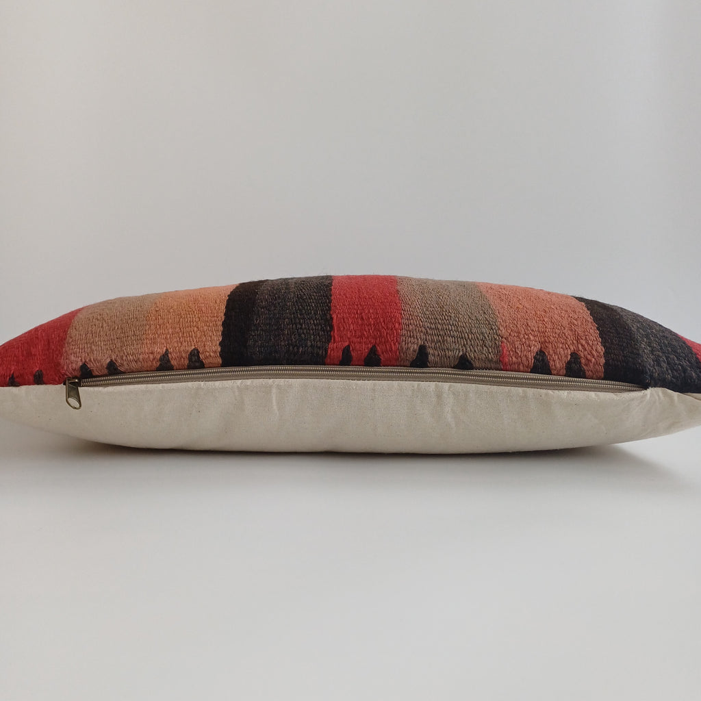 Moroccan Handmade Multicoloured Rug Cushion Cover 24''x12'' / 60x30 CM