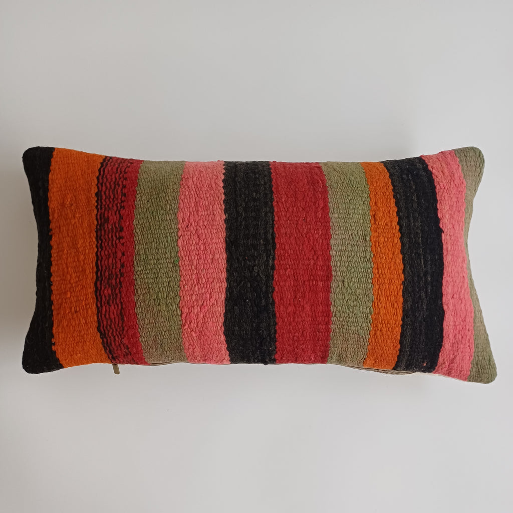 Moroccan Handmade Multicoloured Rug Cushion Cover 24''x12'' / 60x30 CM