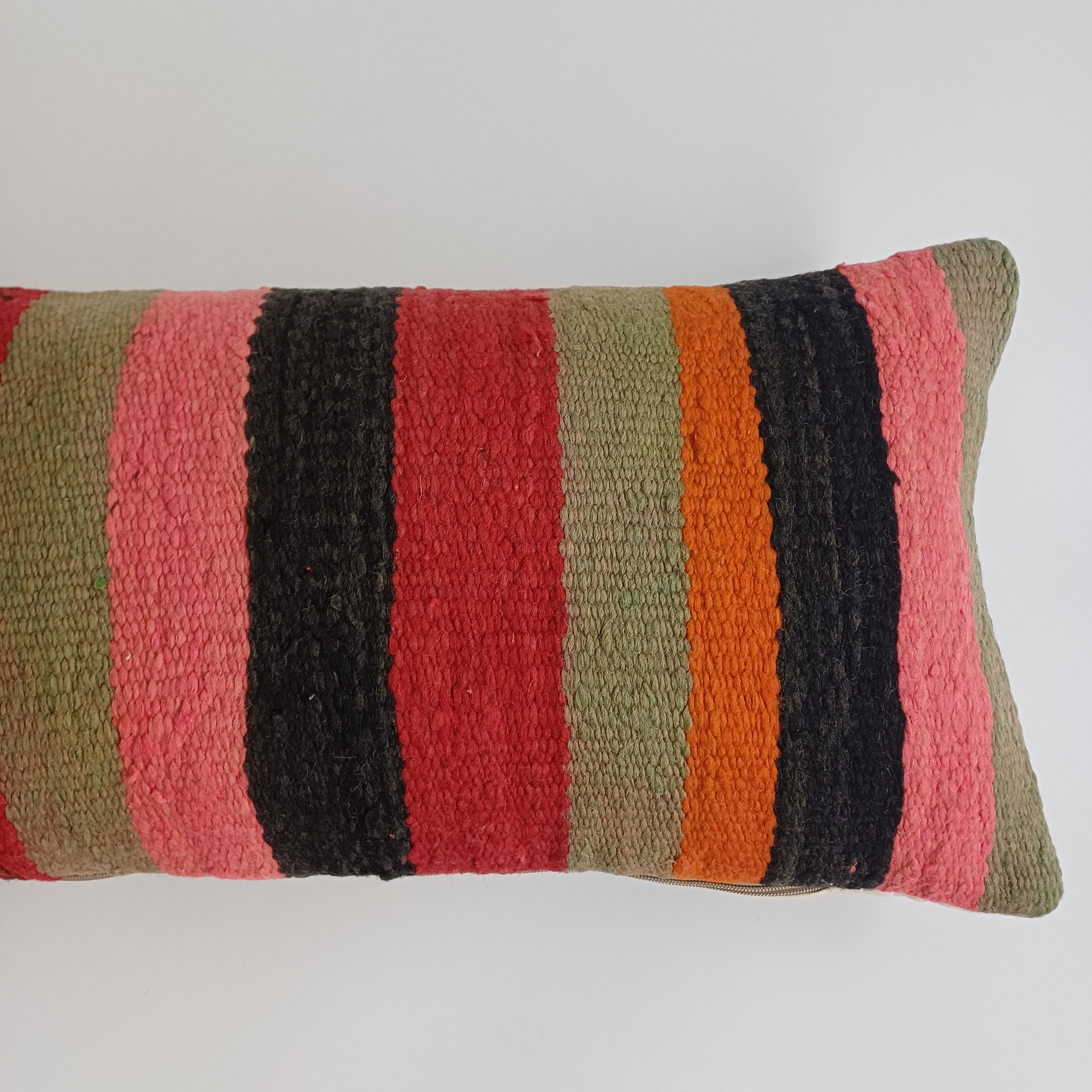Moroccan Handmade Multicoloured Rug Cushion Cover 24''x12'' / 60x30 CM