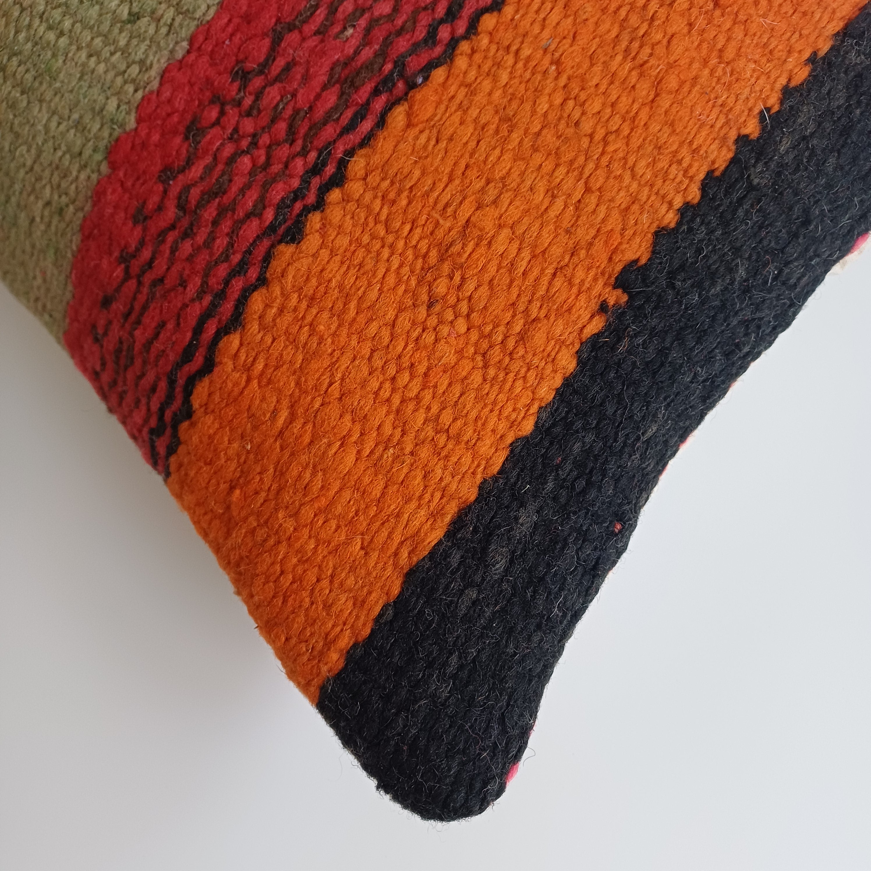Moroccan Handmade Multicoloured Rug Cushion Cover 24''x12'' / 60x30 CM