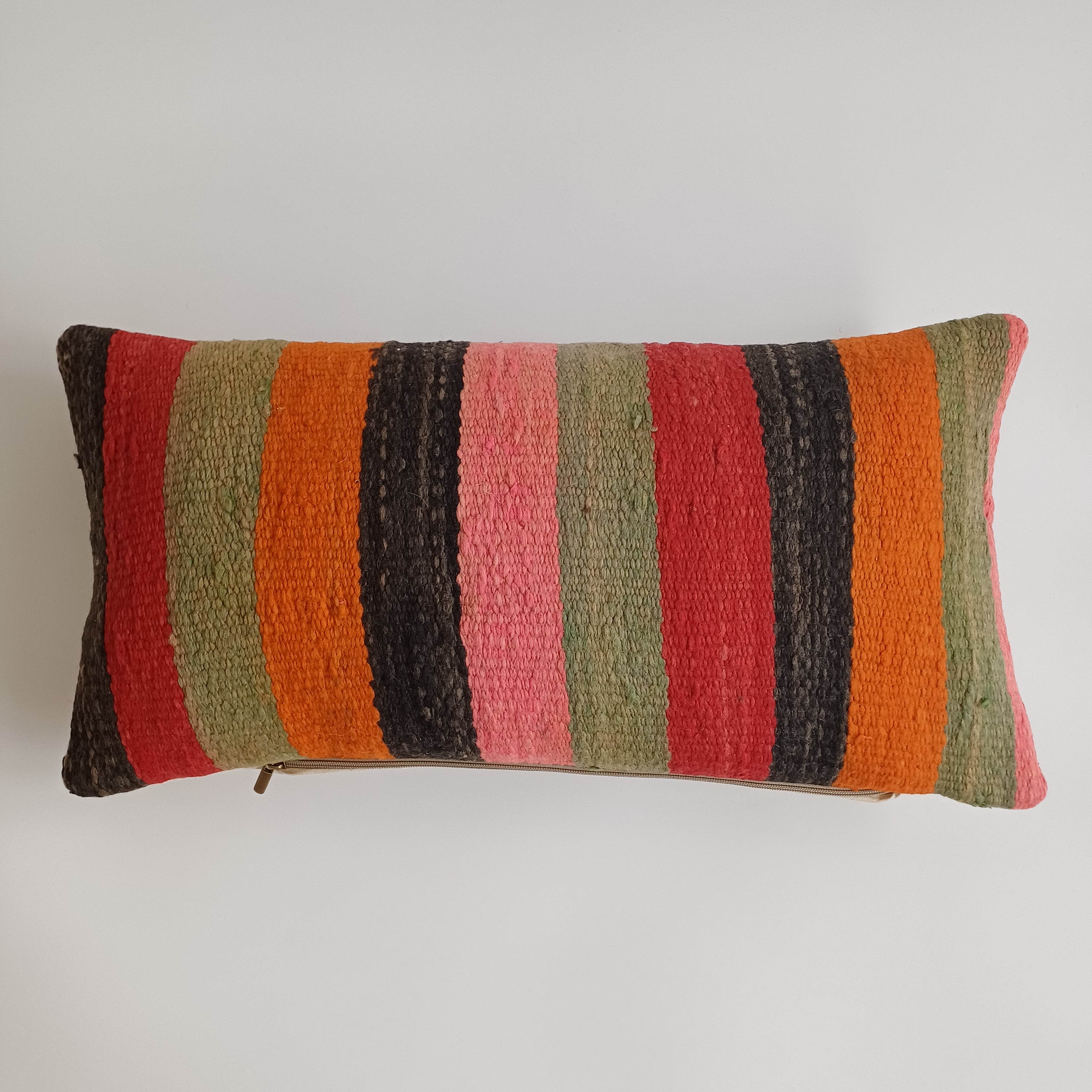 Moroccan Handmade Multicoloured Rug Cushion Cover 24''x12'' / 60x30 CM