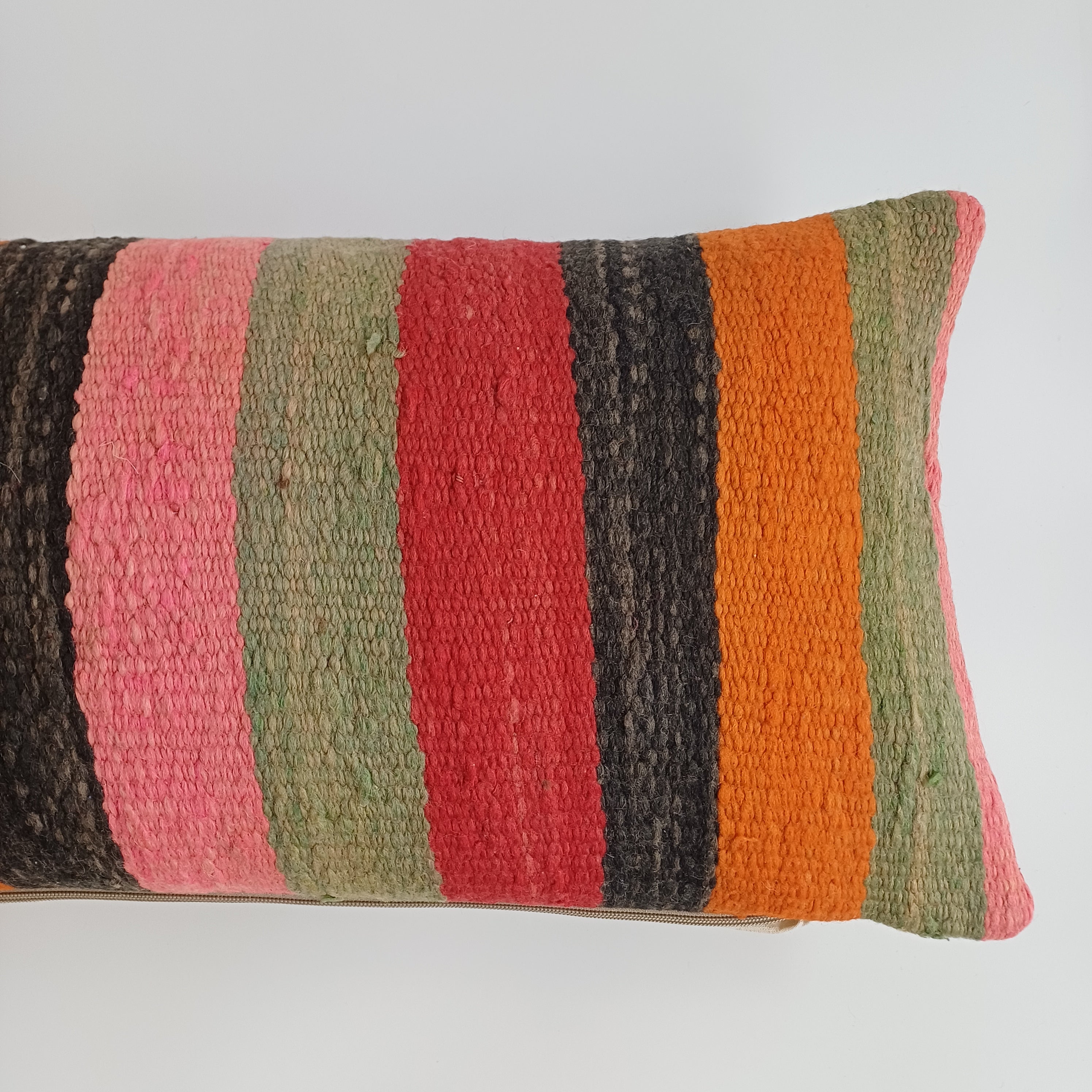 Moroccan Handmade Multicoloured Rug Cushion Cover 24''x12'' / 60x30 CM
