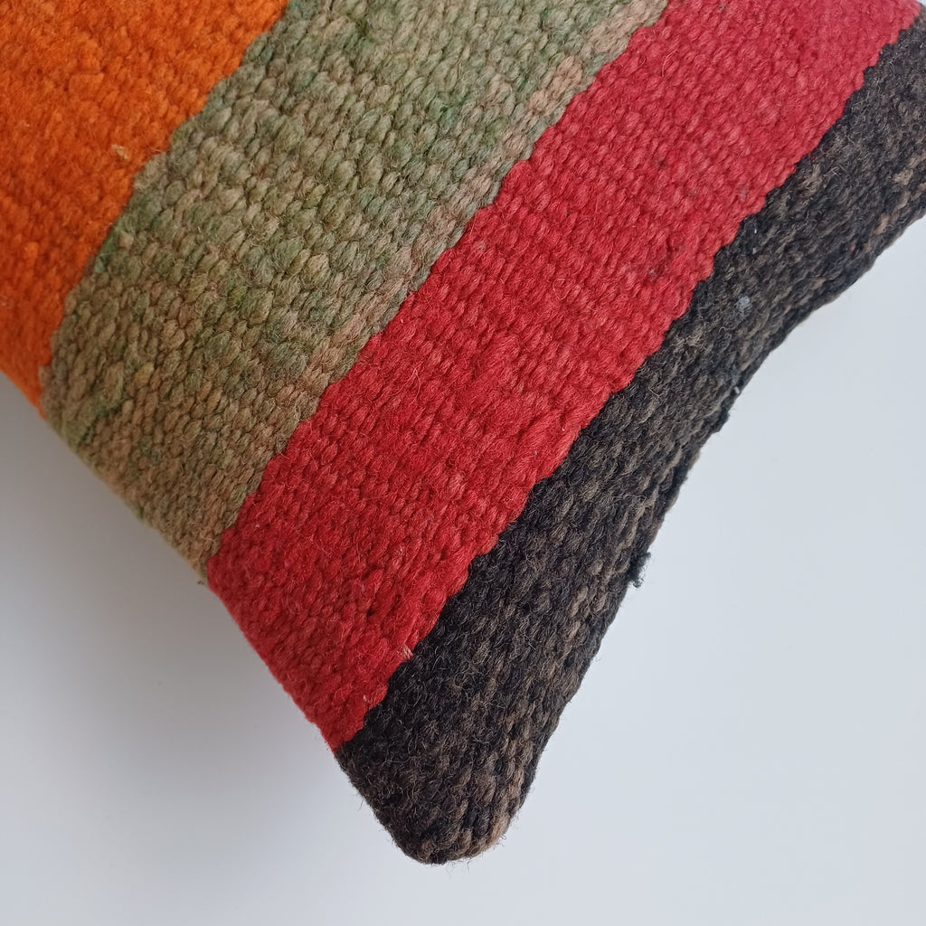 Moroccan Handmade Multicoloured Rug Cushion Cover 24''x12'' / 60x30 CM