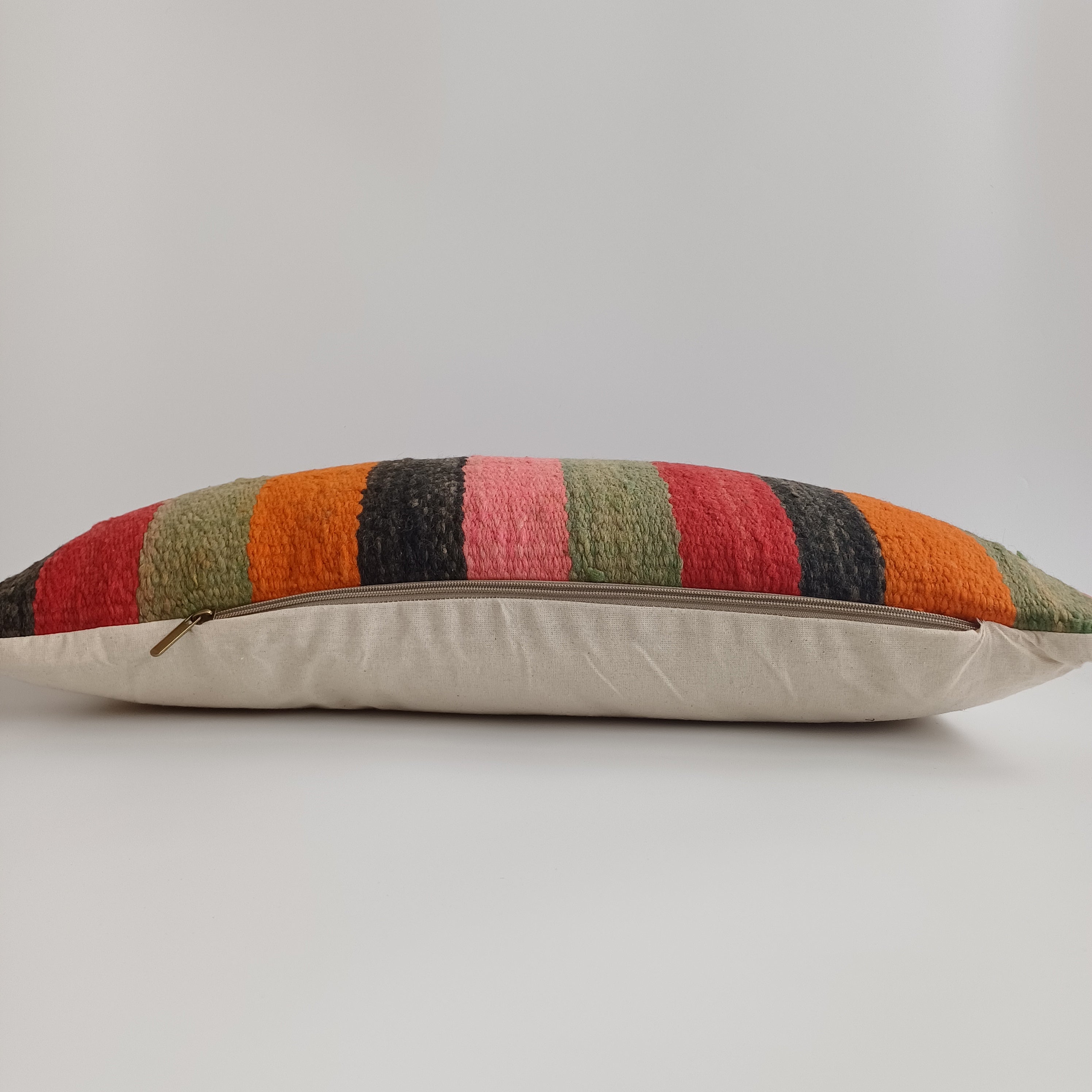 Moroccan Handmade Multicoloured Rug Cushion Cover 24''x12'' / 60x30 CM