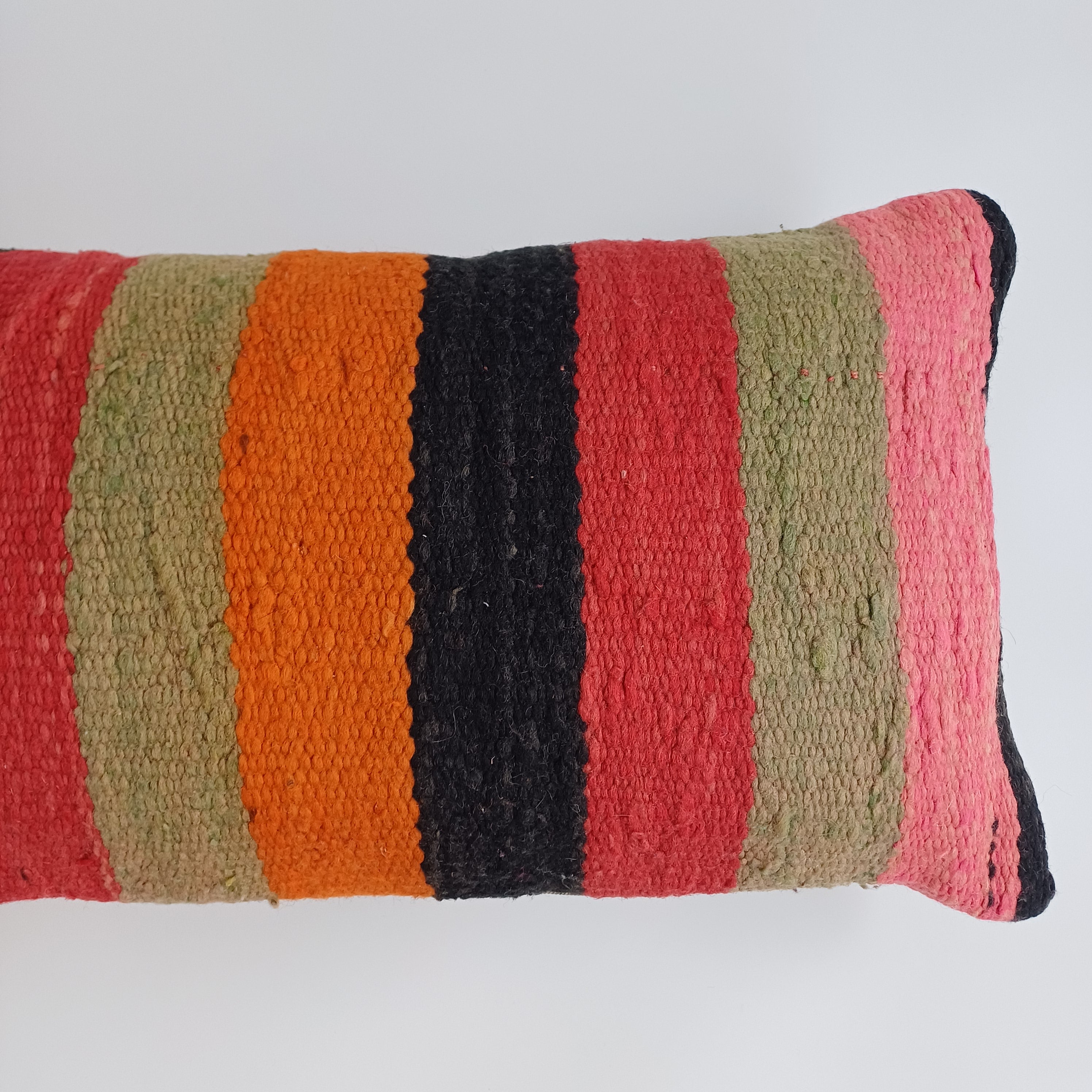 Moroccan Handmade Multicoloured Rug Cushion Cover 24''x12'' / 60x30 CM