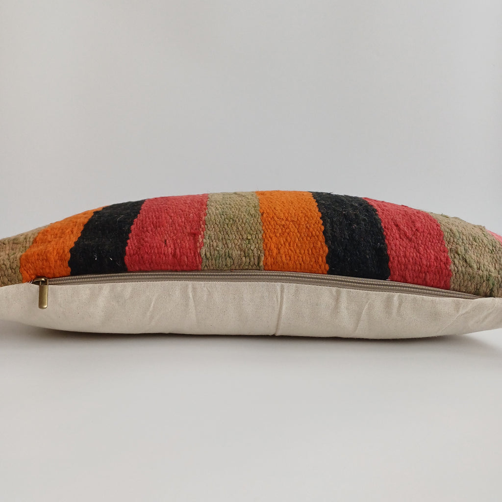 Moroccan Handmade Multicoloured Rug Cushion Cover 24''x12'' / 60x30 CM