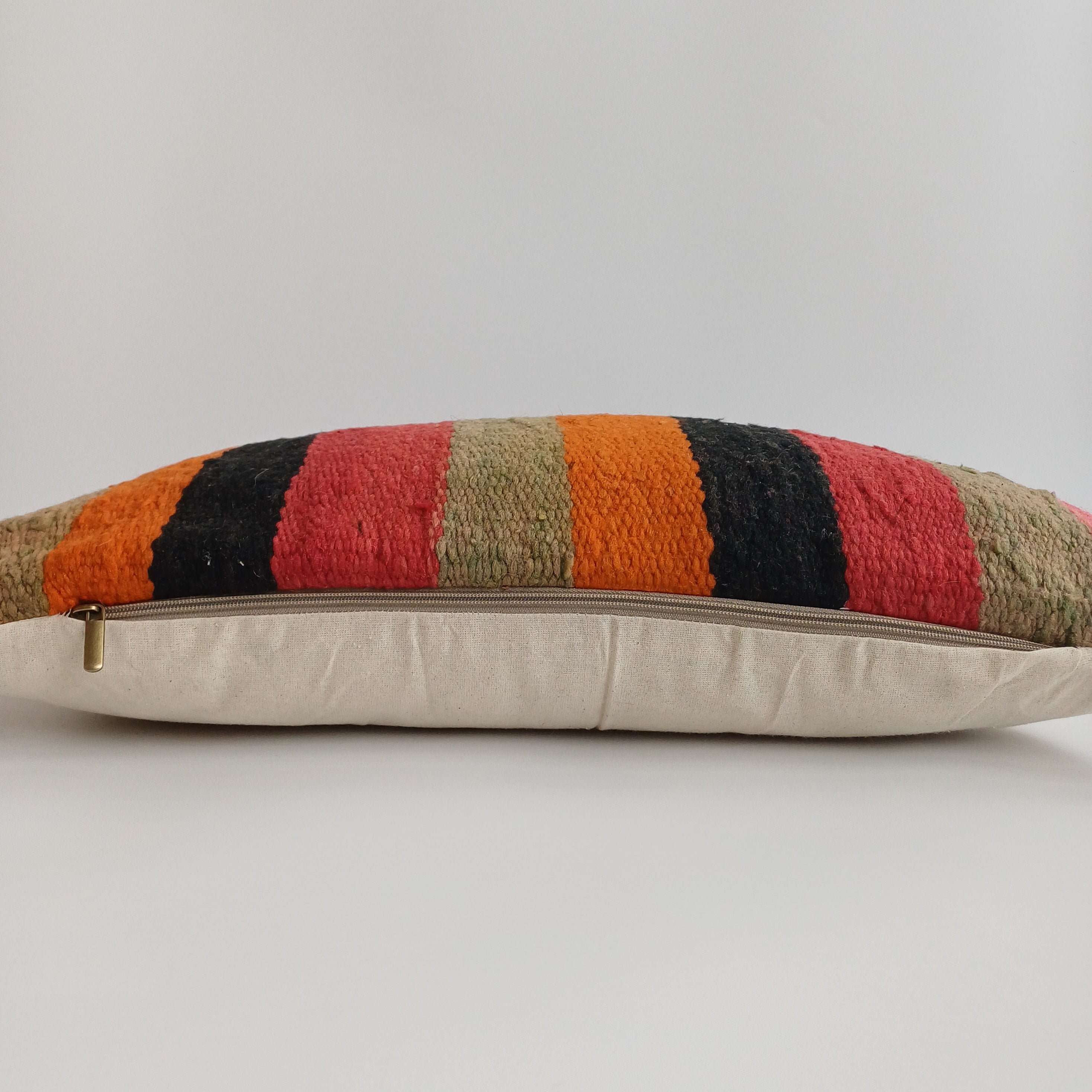 Moroccan Handmade Multicoloured Rug Cushion Cover 24''x12'' / 60x30 CM