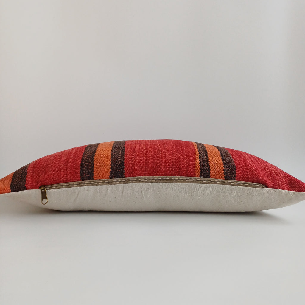 Moroccan Handmade Multicoloured Rug Cushion Cover 24''x12'' / 60x30 CM