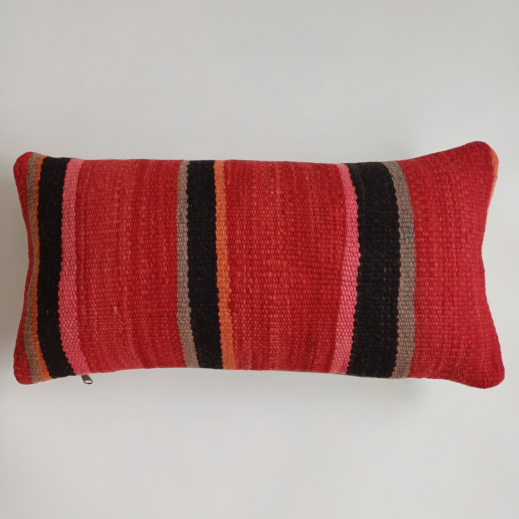 Moroccan Handmade Multicoloured Rug Cushion Cover 24''x12'' / 60x30 CM
