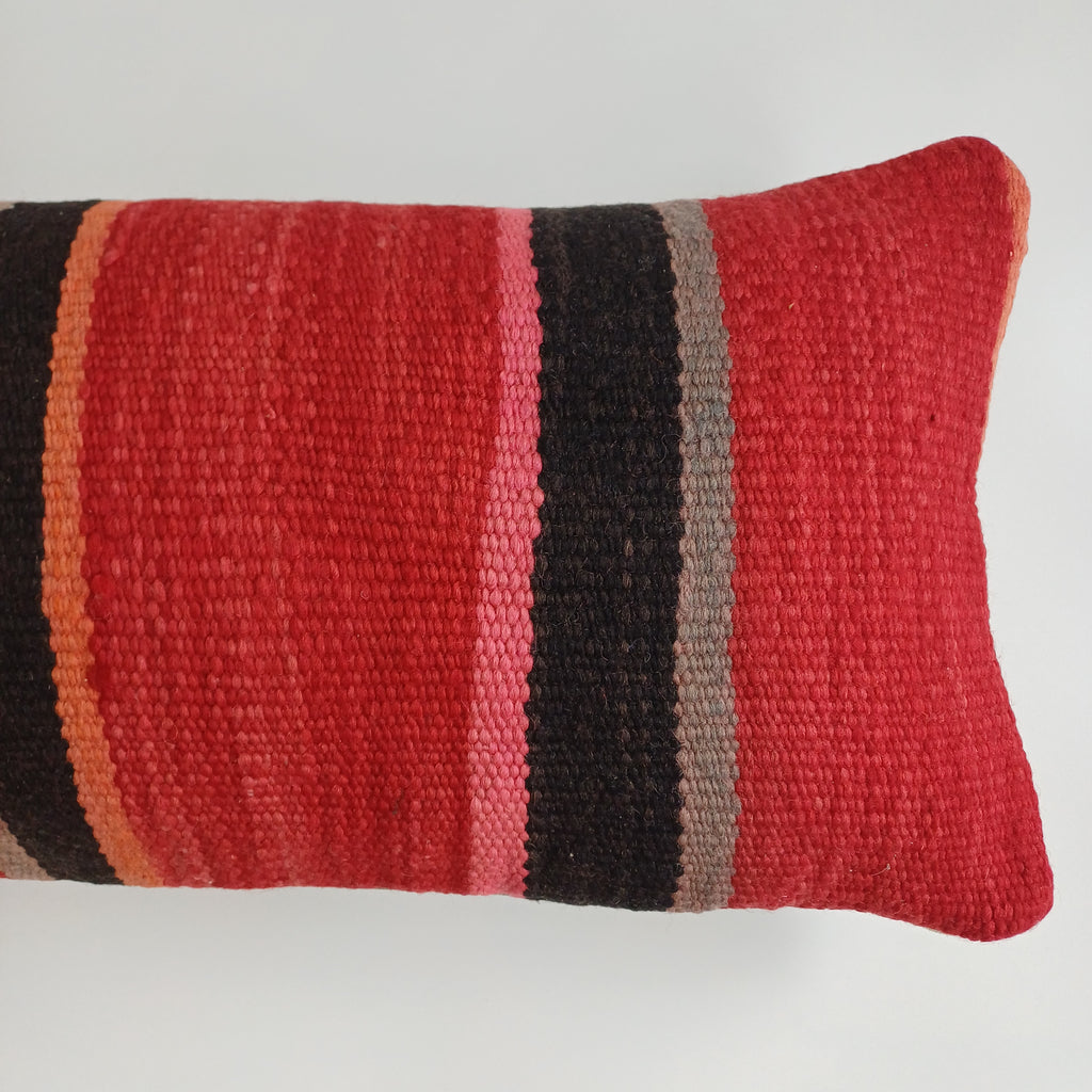 Moroccan Handmade Multicoloured Rug Cushion Cover 24''x12'' / 60x30 CM
