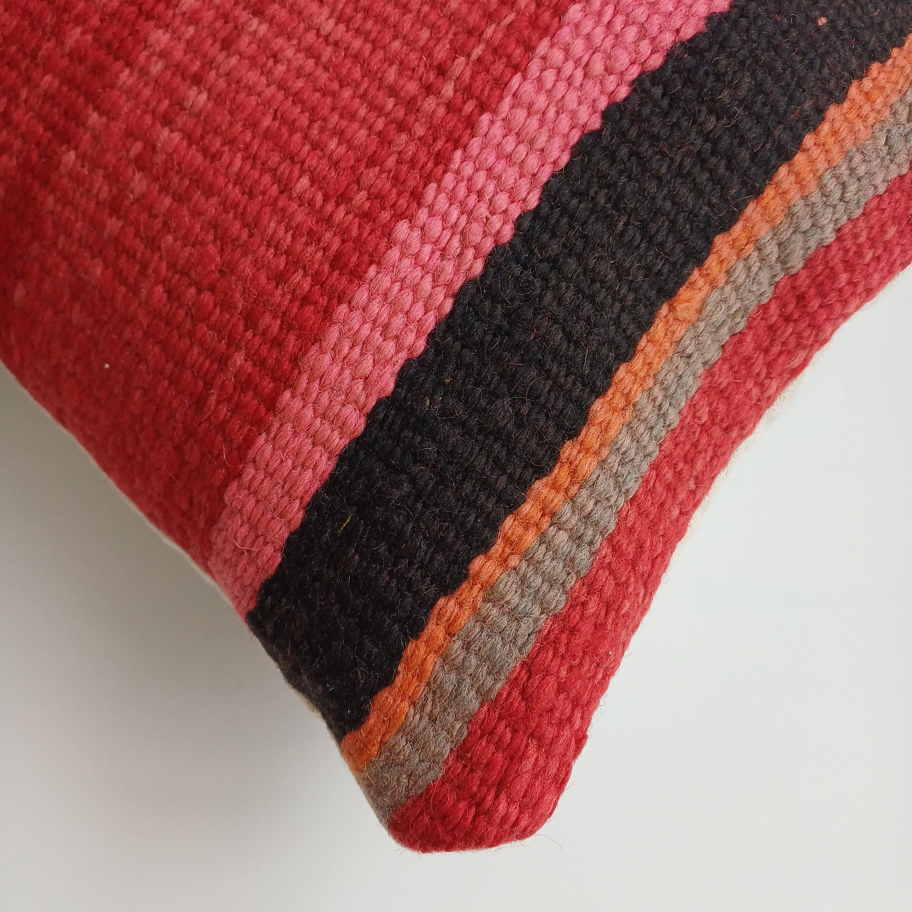 Moroccan Handmade Multicoloured Rug Cushion Cover 24''x12'' / 60x30 CM