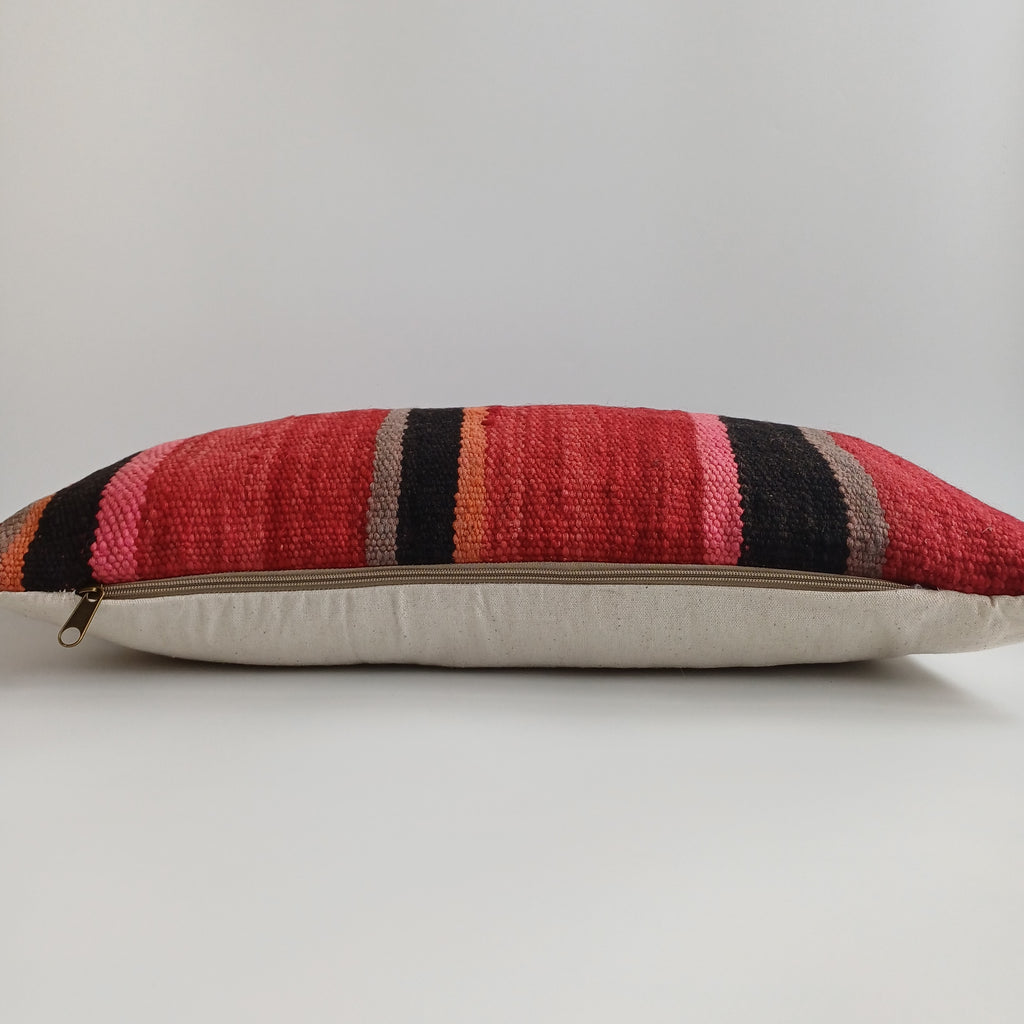 Moroccan Handmade Multicoloured Rug Cushion Cover 24''x12'' / 60x30 CM