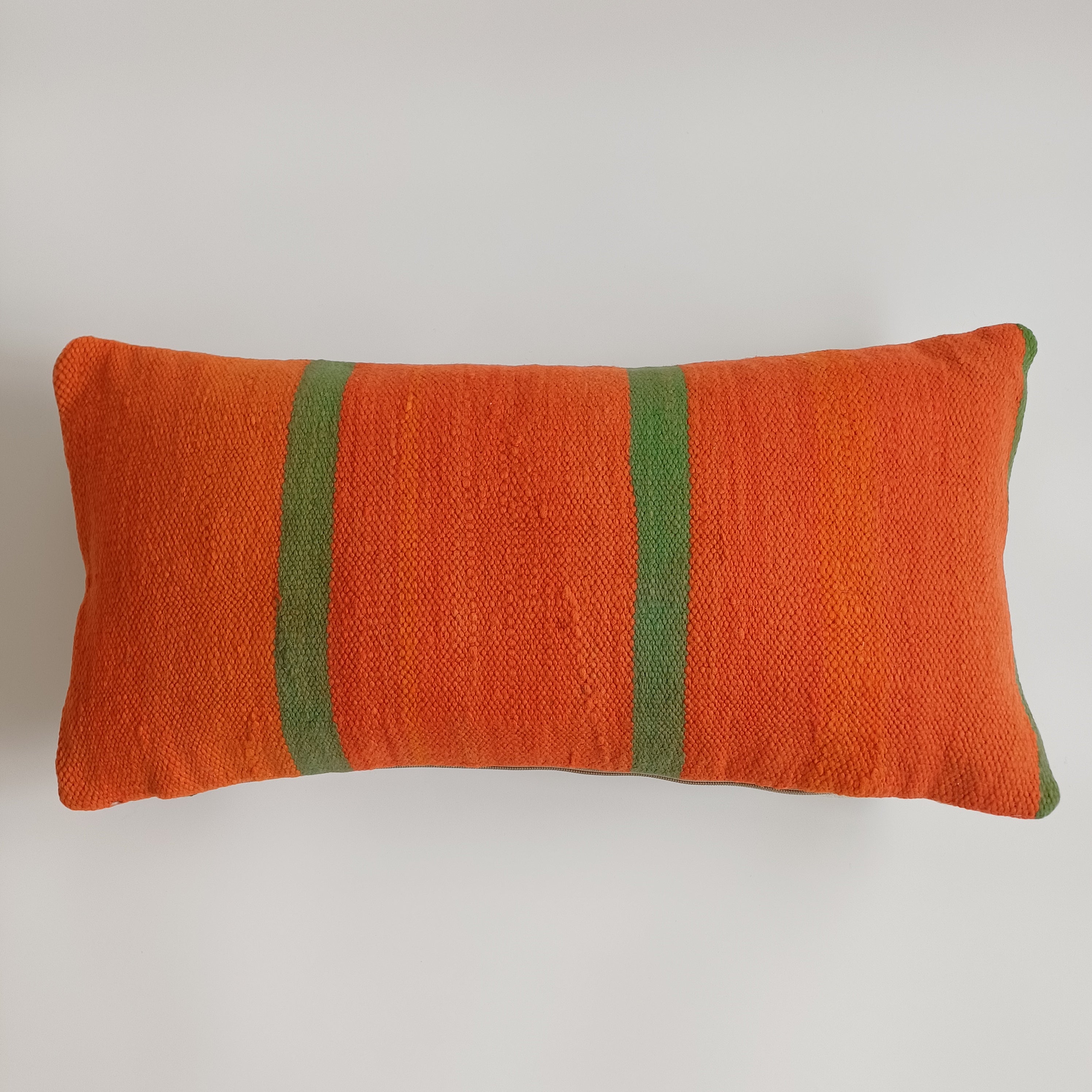 Moroccan Handmade Orange Rug Kilim Cushion Cover 24''x12'' / 60x30 CM