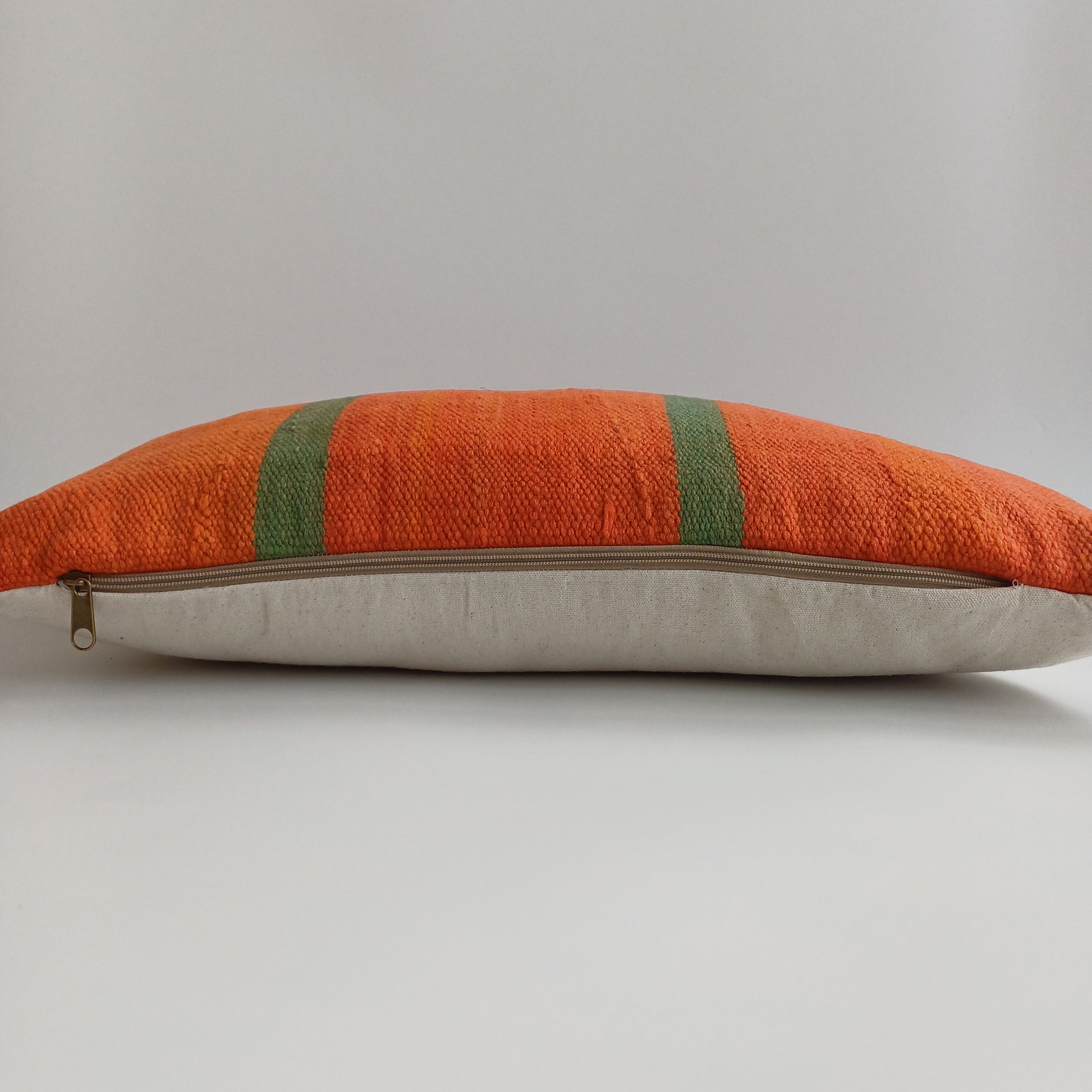Moroccan Handmade Orange Rug Kilim Cushion Cover 24''x12'' / 60x30 CM