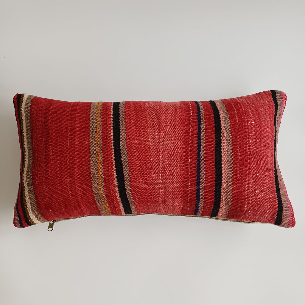 Moroccan Handmade Multicoloured Rug Cushion Cover 24''x12'' / 60x30 CM