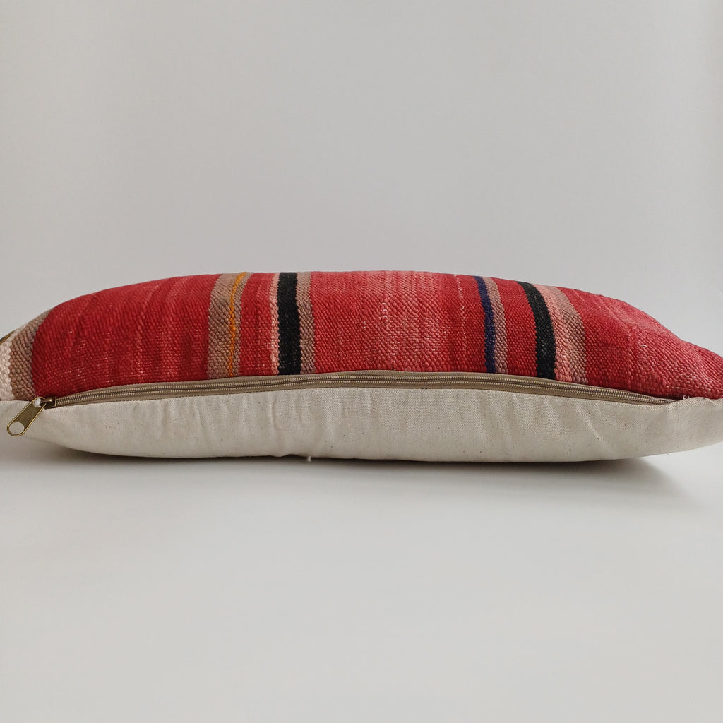 Moroccan Handmade Multicoloured Rug Cushion Cover 24''x12'' / 60x30 CM