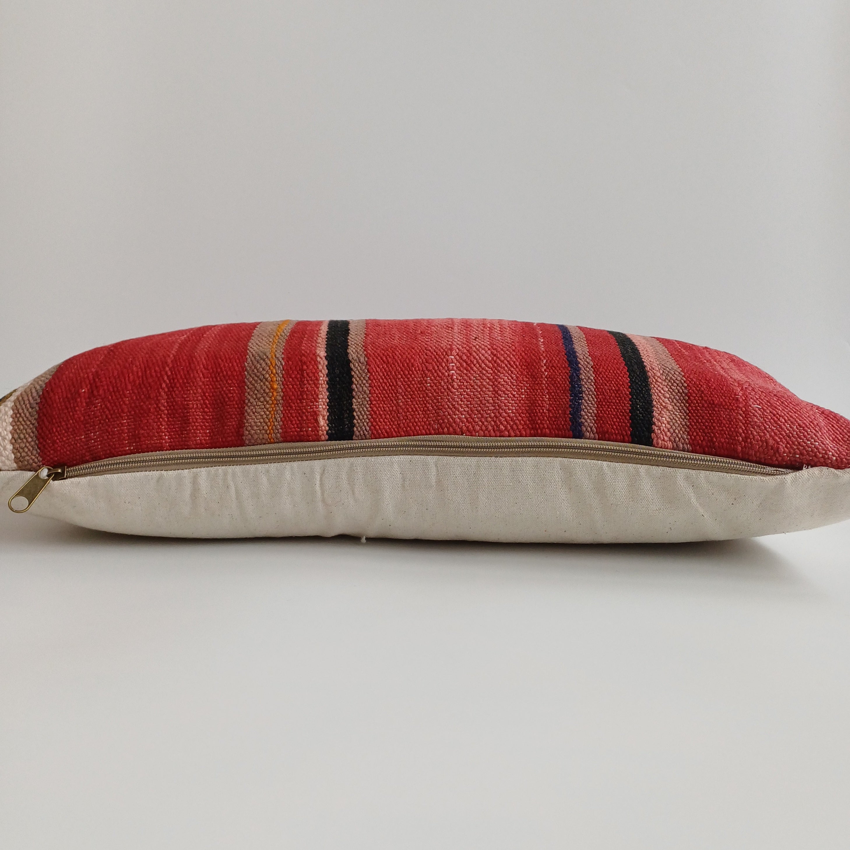 Moroccan Handmade Multicoloured Rug Cushion Cover 24''x12'' / 60x30 CM