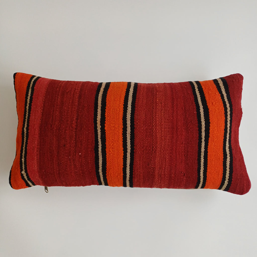 Moroccan Handmade Multicoloured Rug Cushion Cover 24''x12'' / 60x30 CM
