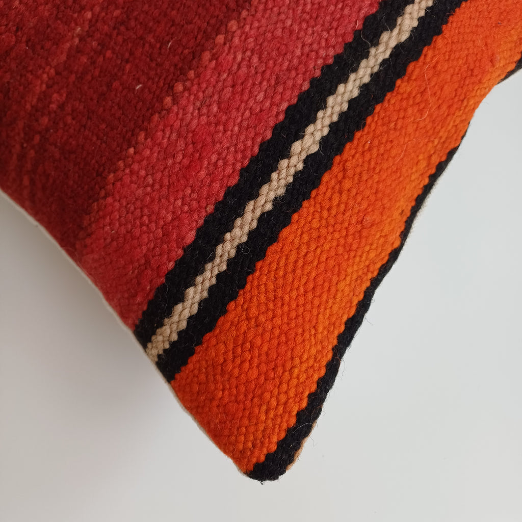 Moroccan Handmade Multicoloured Rug Cushion Cover 24''x12'' / 60x30 CM