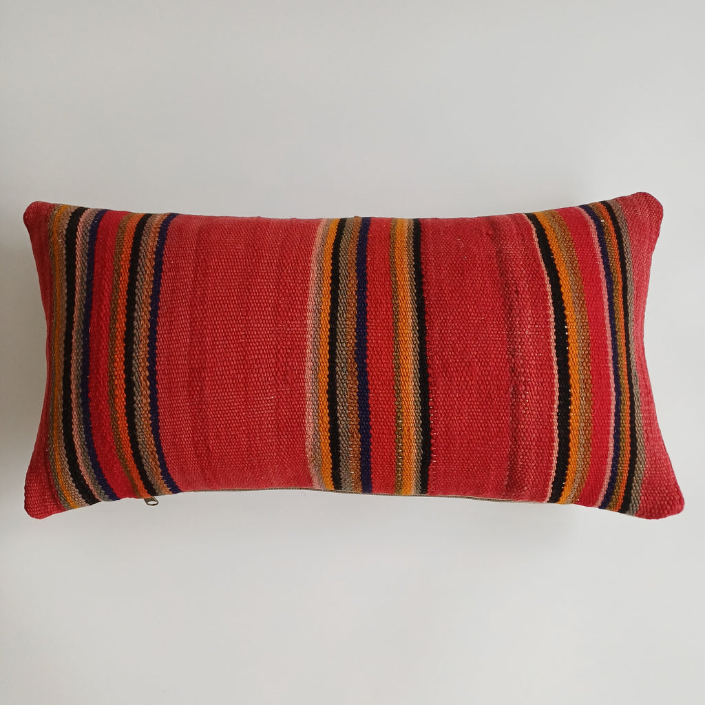 Moroccan Handmade Multicoloured Rug Cushion Cover 24''x12'' / 60x30 CM