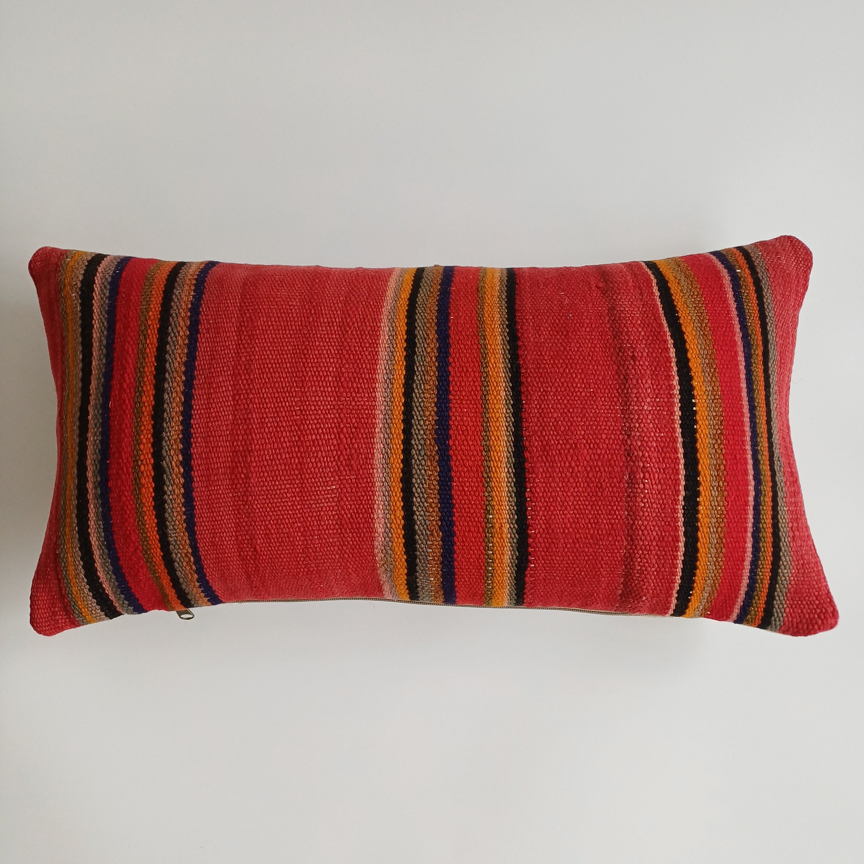 Moroccan Handmade Multicoloured Rug Cushion Cover 24''x12'' / 60x30 CM