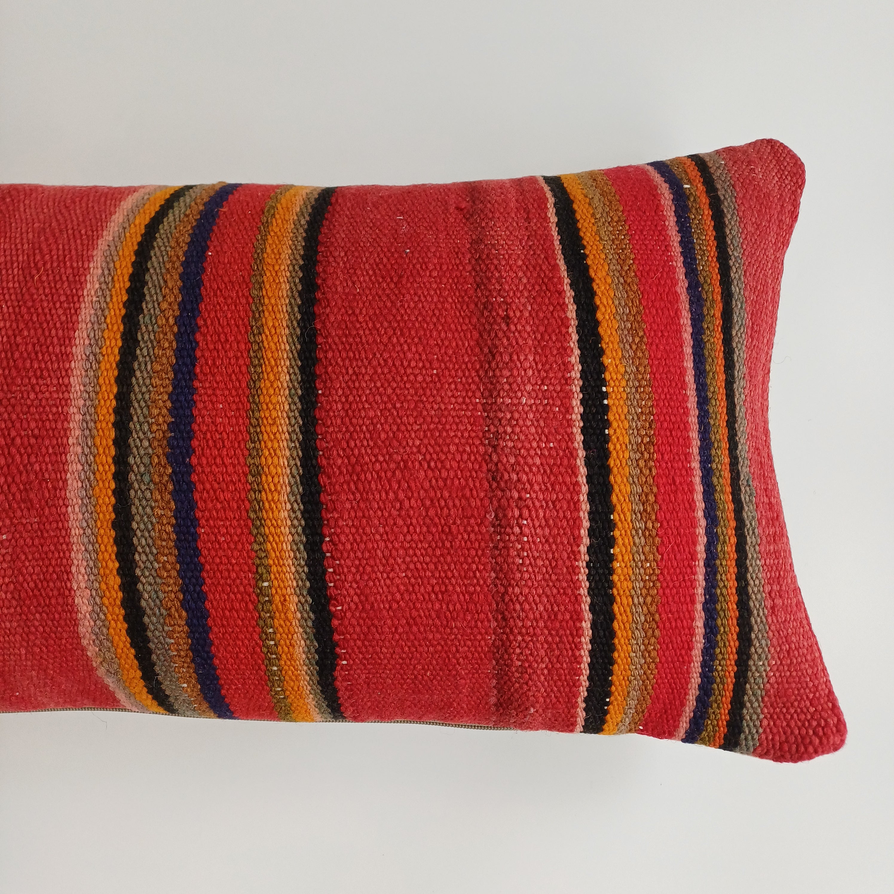 Moroccan Handmade Multicoloured Rug Cushion Cover 24''x12'' / 60x30 CM