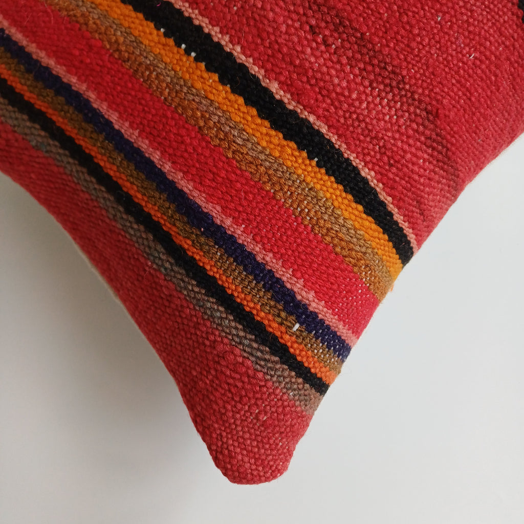 Moroccan Handmade Multicoloured Rug Cushion Cover 24''x12'' / 60x30 CM