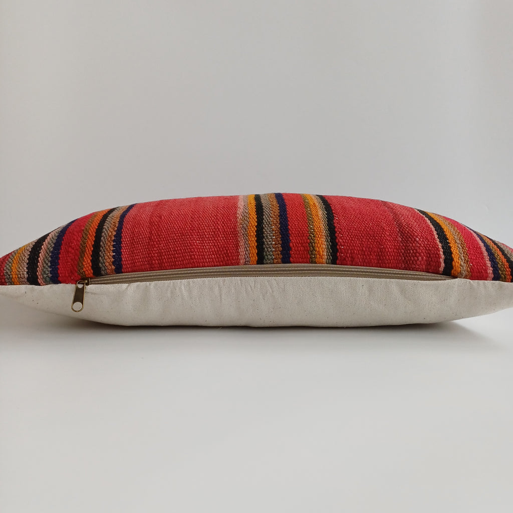 Moroccan Handmade Multicoloured Rug Cushion Cover 24''x12'' / 60x30 CM