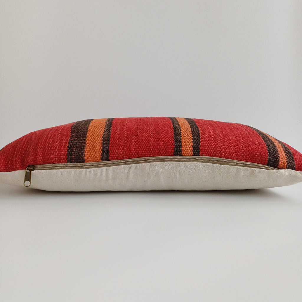 Moroccan Handmade Multicoloured Rug Cushion Cover 24''x12'' / 60x30 CM