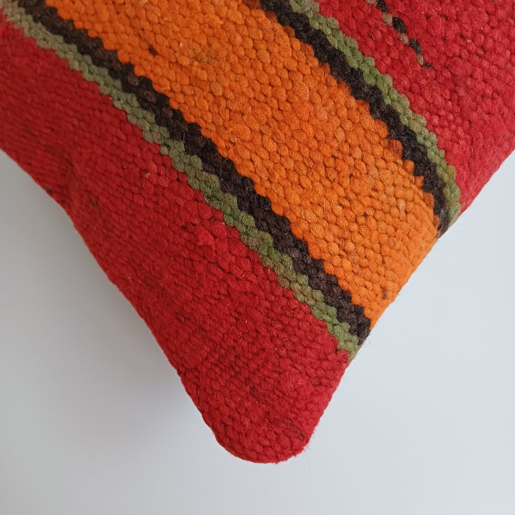 Moroccan Handmade Multicoloured Rug Cushion Cover 24''x12'' / 60x30 CM