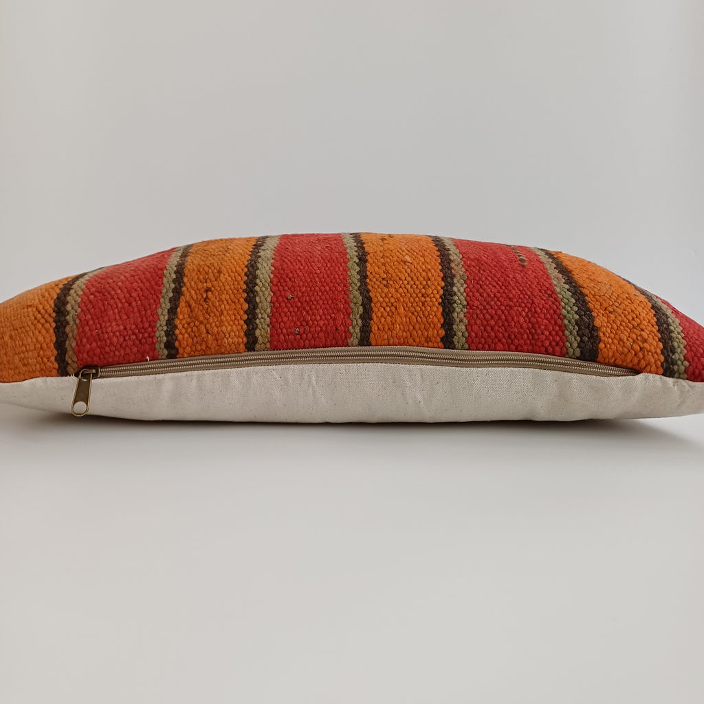 Moroccan Handmade Multicoloured Rug Cushion Cover 24''x12'' / 60x30 CM