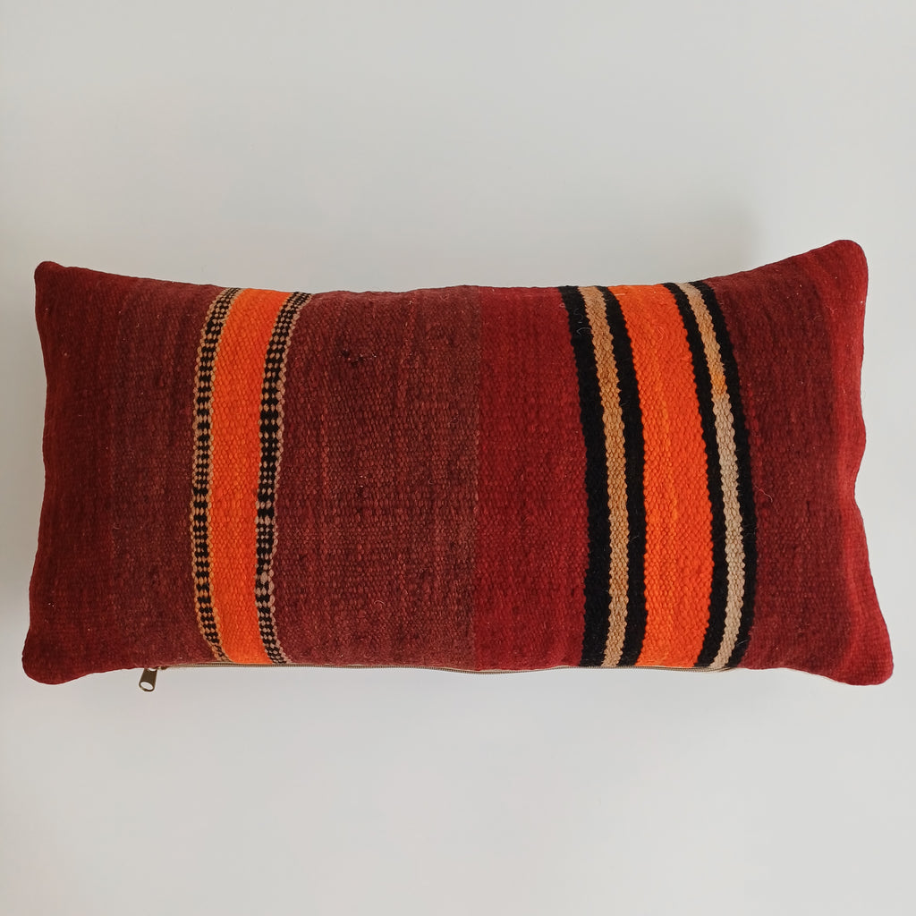 Moroccan Handmade Multicoloured Rug Cushion Cover 24''x12'' / 60x30 CM
