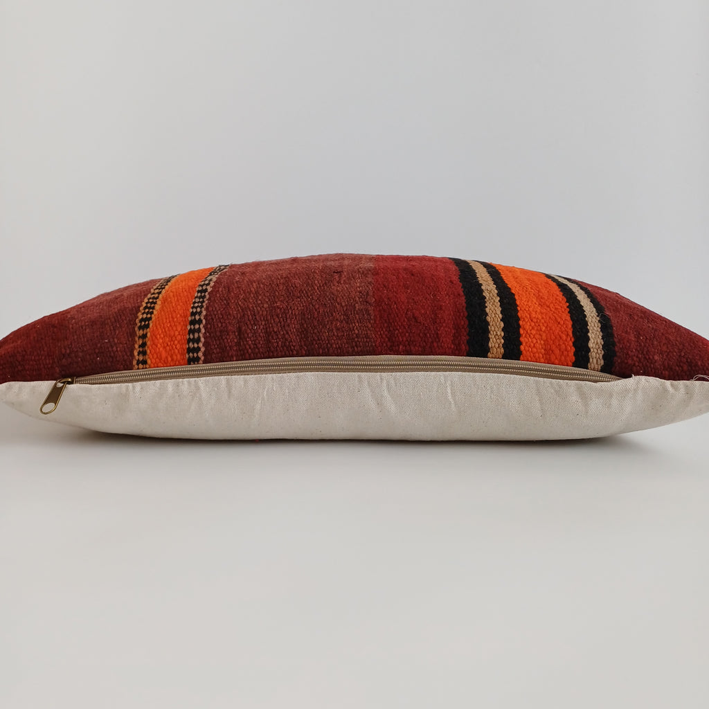 Moroccan Handmade Multicoloured Rug Cushion Cover 24''x12'' / 60x30 CM