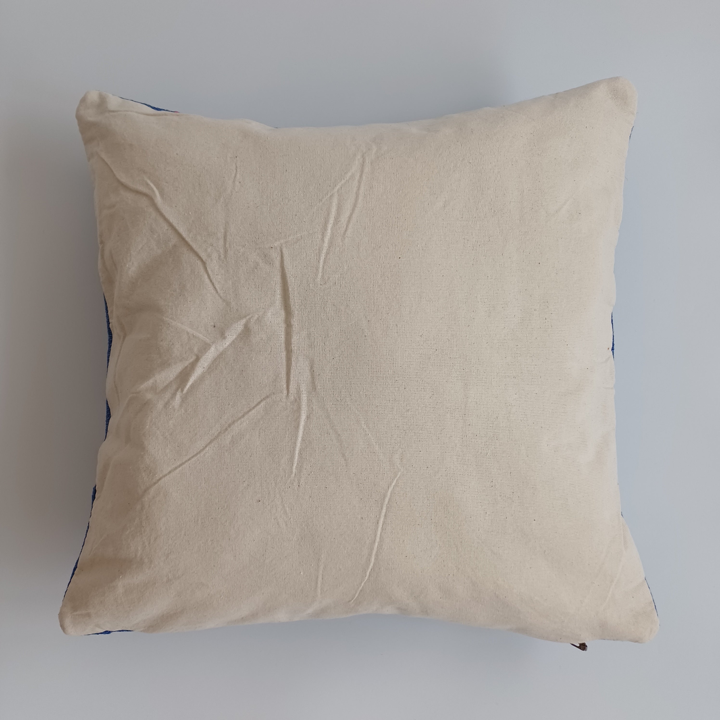 Moroccan Handmade Blue Cactus Silk Cushion Cover 16''x16'' / 40x40 CM