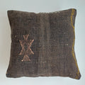 Moroccan Handmade Brown Cactus Silk Cushion Cover 16''x16'' / 40x40 CM