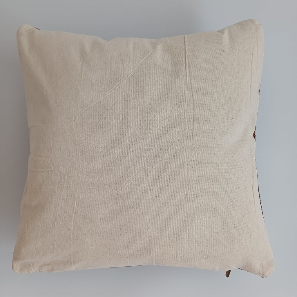 Moroccan Handmade Brown Cactus Silk Cushion Cover 16''x16'' / 40x40 CM