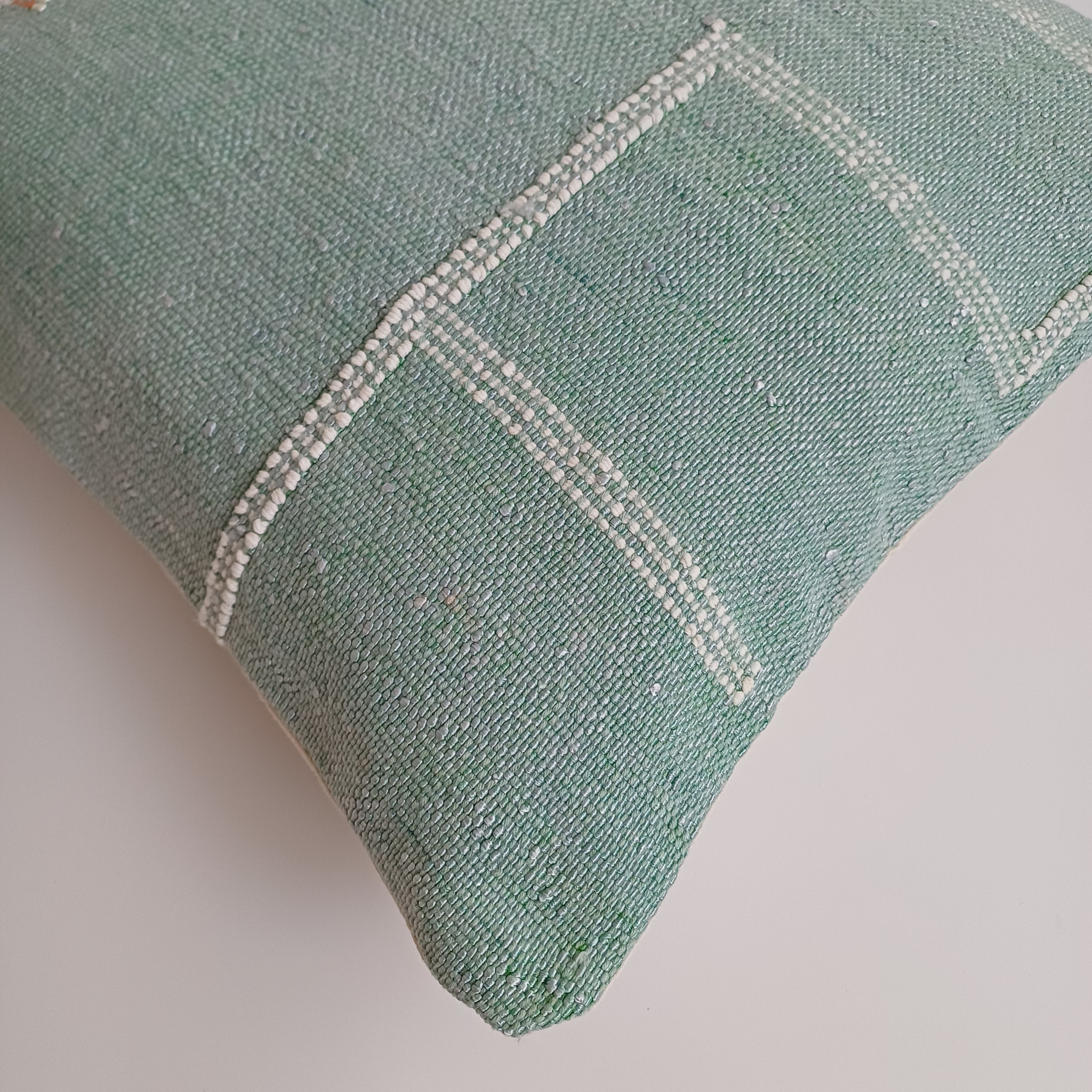 Moroccan Handmade Green Cactus Silk Cushion Cover 16''x16'' / 40x40 CM