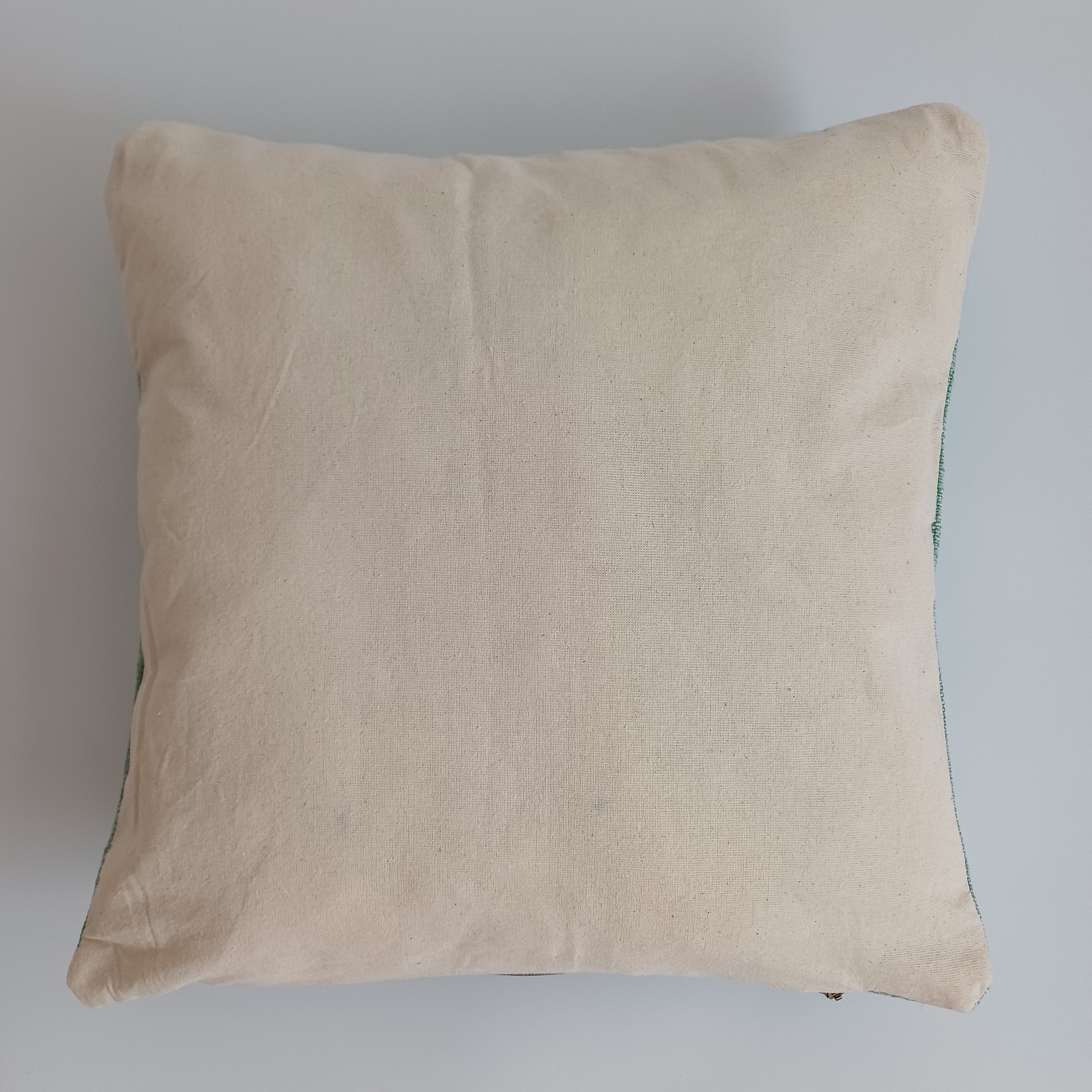 Moroccan Handmade Green Cactus Silk Cushion Cover 16''x16'' / 40x40 CM