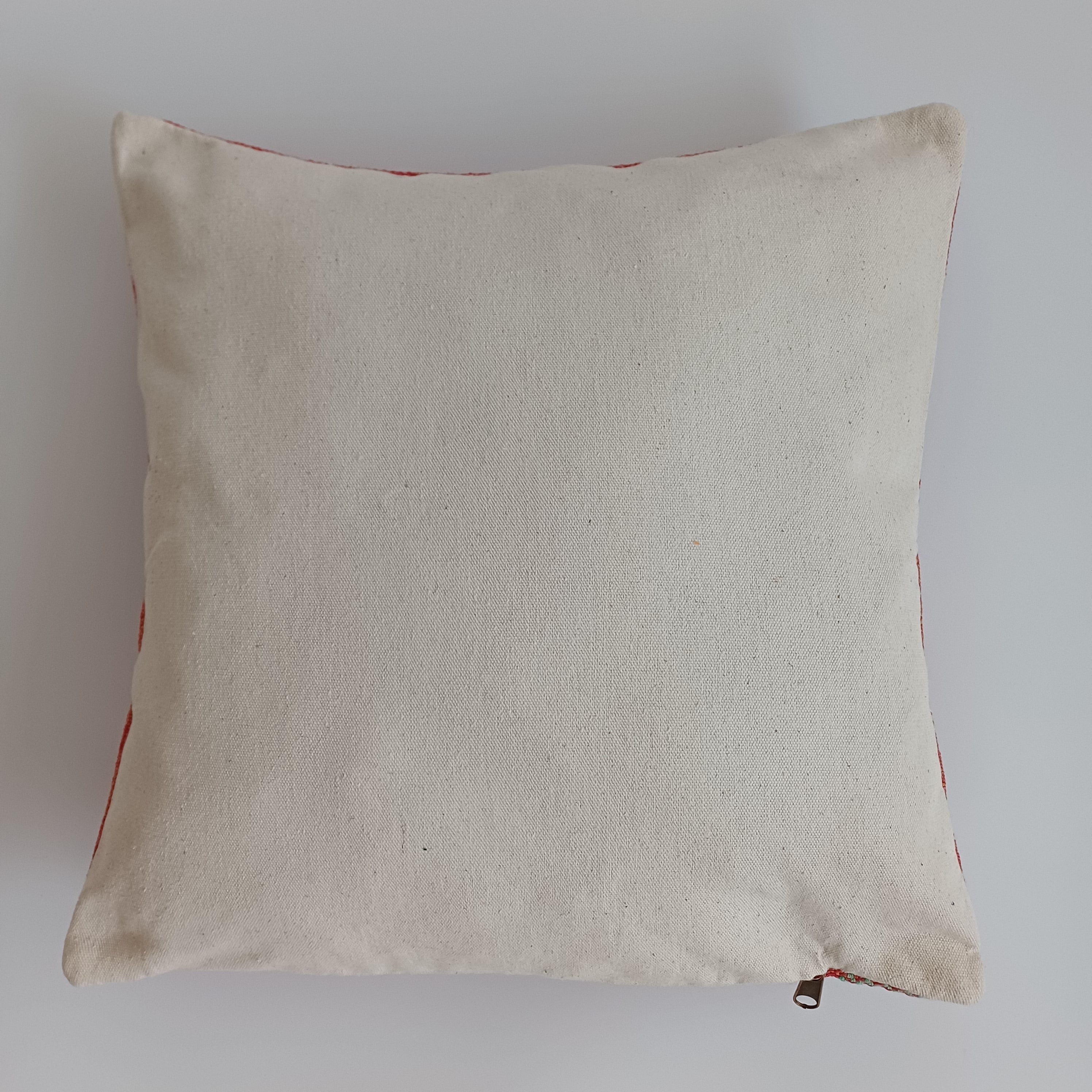 Moroccan Handmade Orange Cactus Silk Cushion Cover 16''x16'' / 40x40 CM